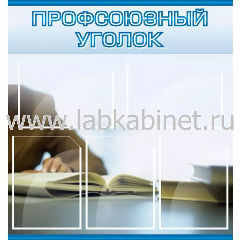 Профсоюзный уголок, 0,8х0,9, 4 кармана А4, 1 карман А5