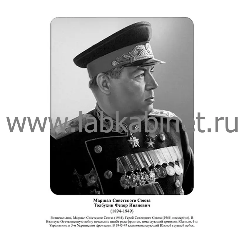 Портрет Фёдора Толбухина для кабинета истории и изучения выдающихся советских военачальников