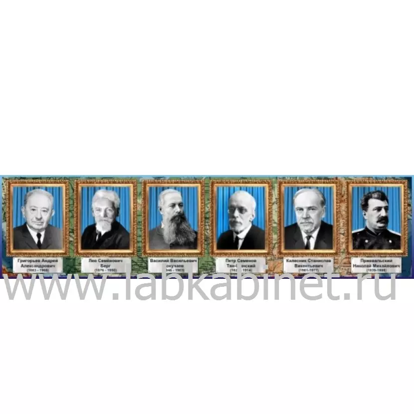 Плакат «Великие географы» 200×50 см для занятий по географии