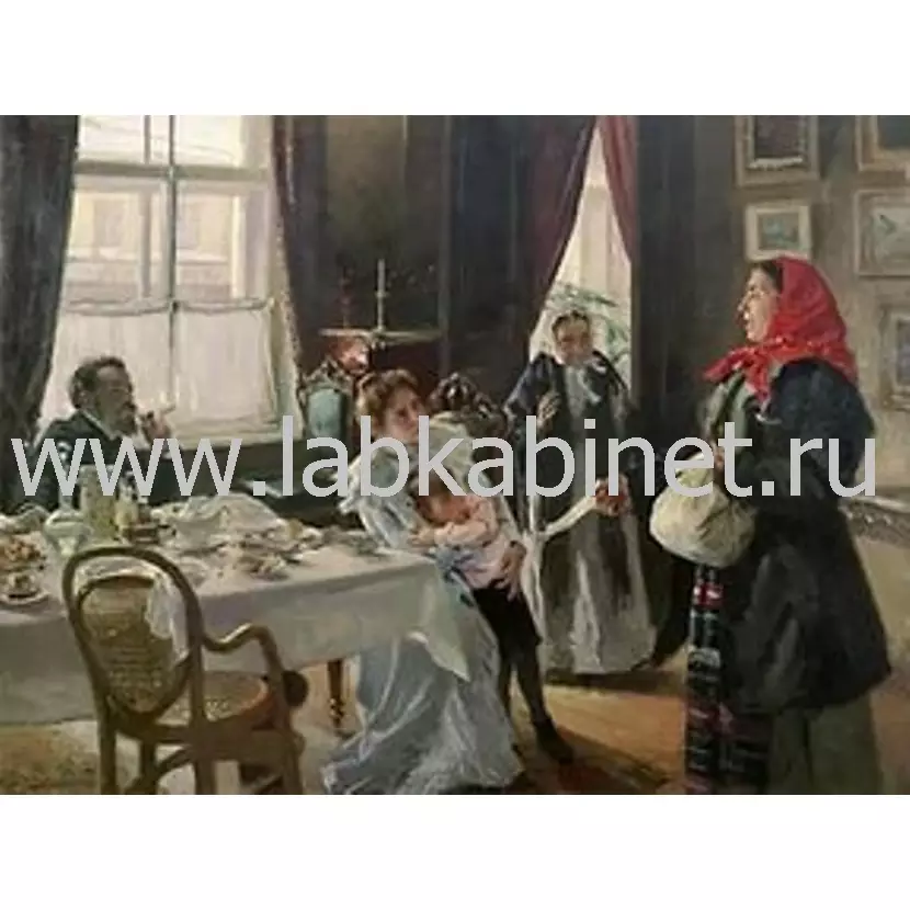   Маковский Владимир. Две матери. Мать приёмная и родная. 50х70 