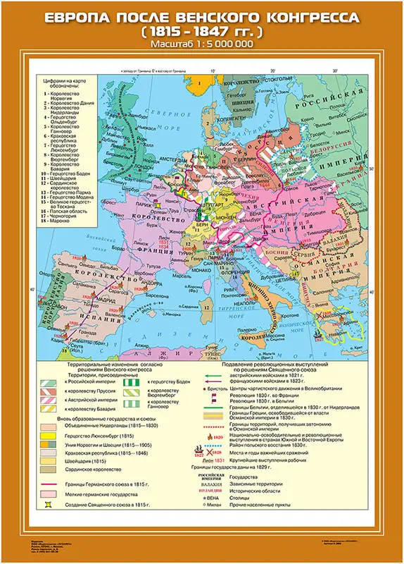 Европа после Венского конгресса (1815-1847 гг.), 70х100