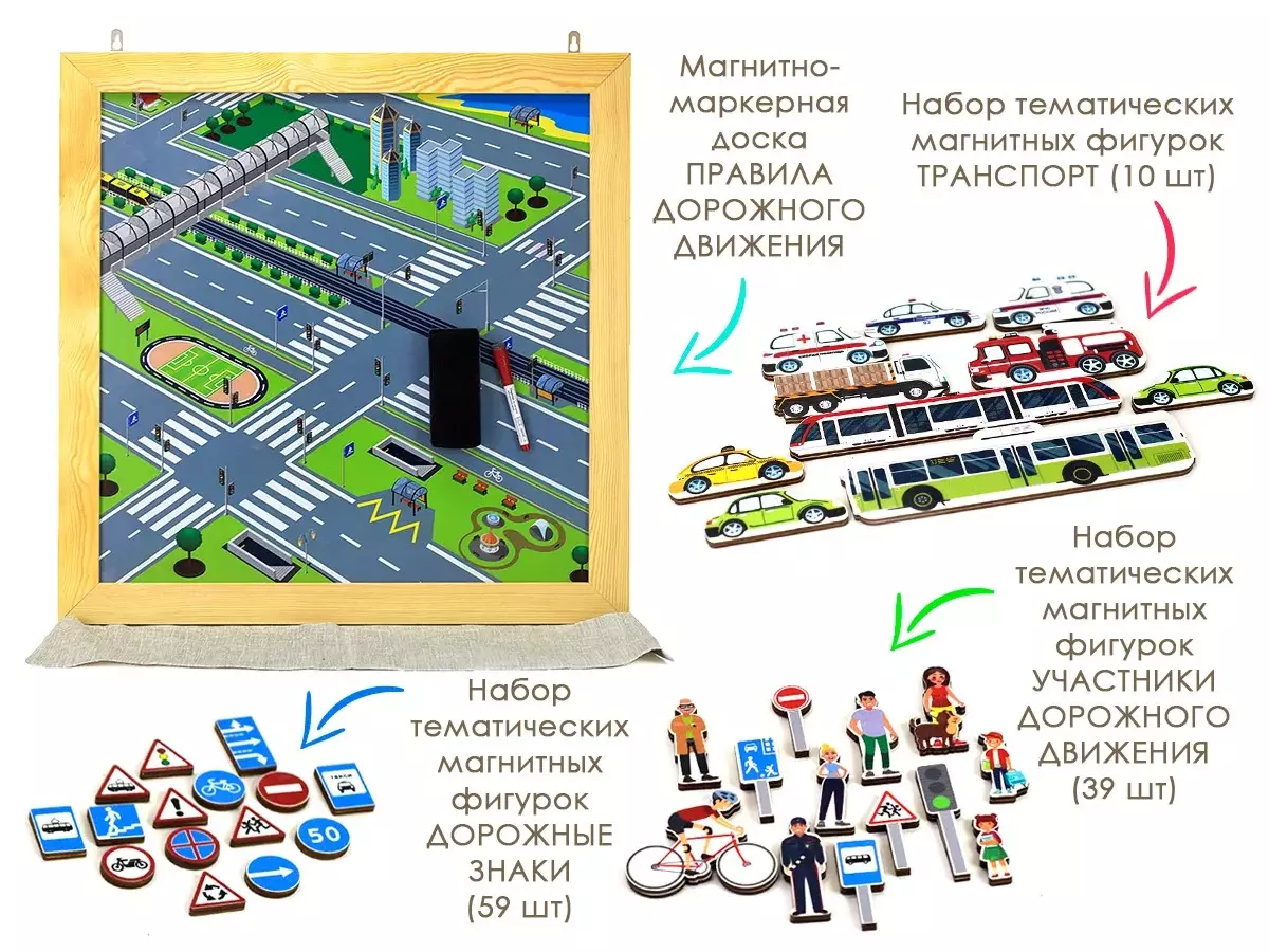Тематическая настенная игра "ИЗУЧАЕМ ПДД"