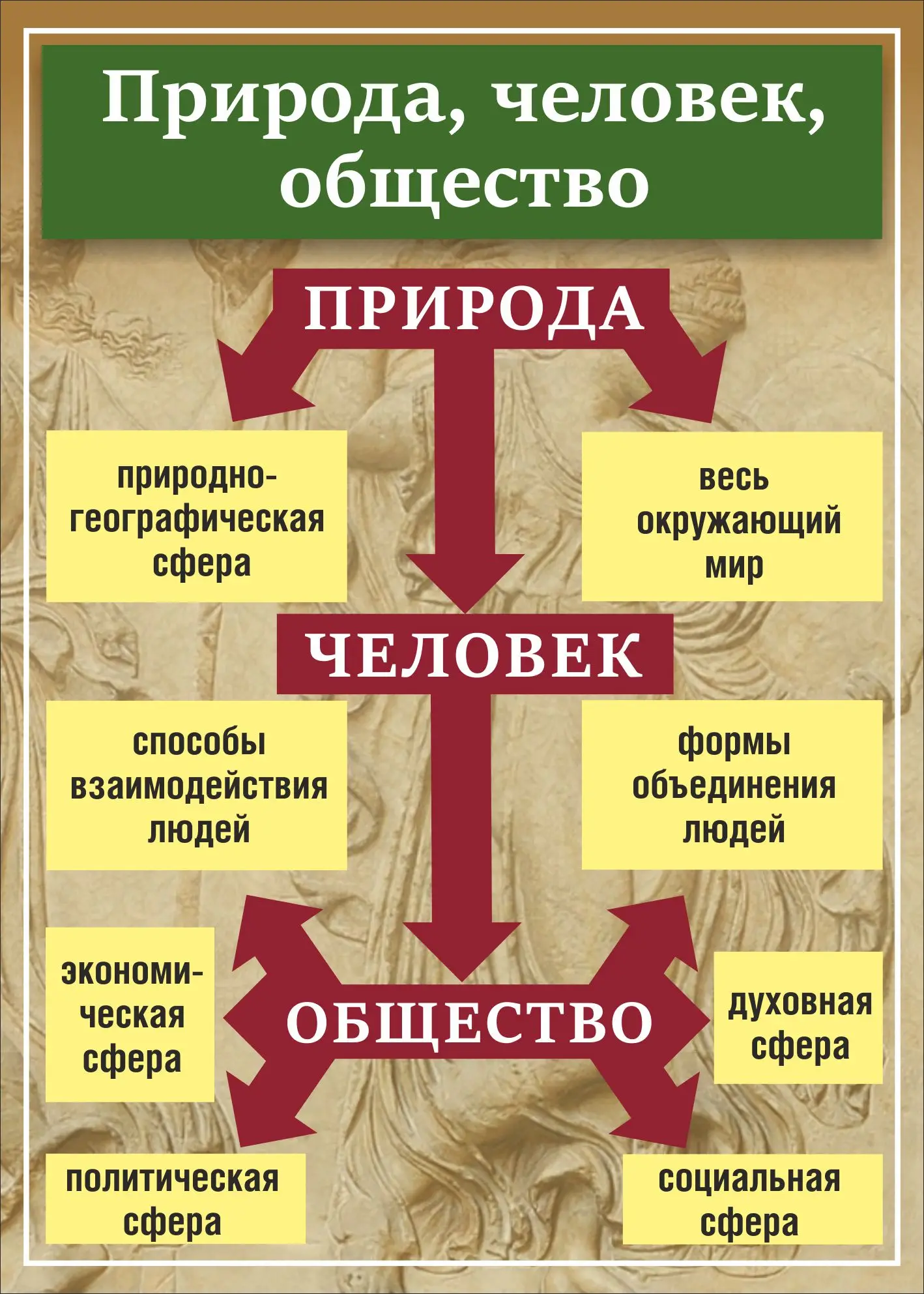 Стенд "Природа человек общество" 0.5х0.7
