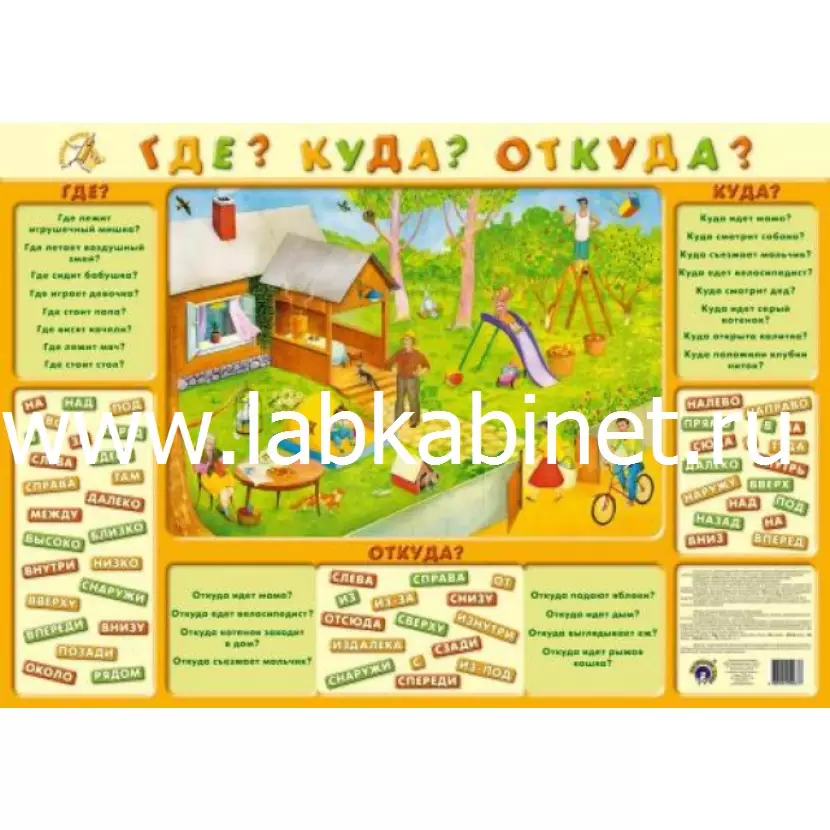 Серия детских плакатов "Веселый маркер" "Где? Куда? Откуда?"