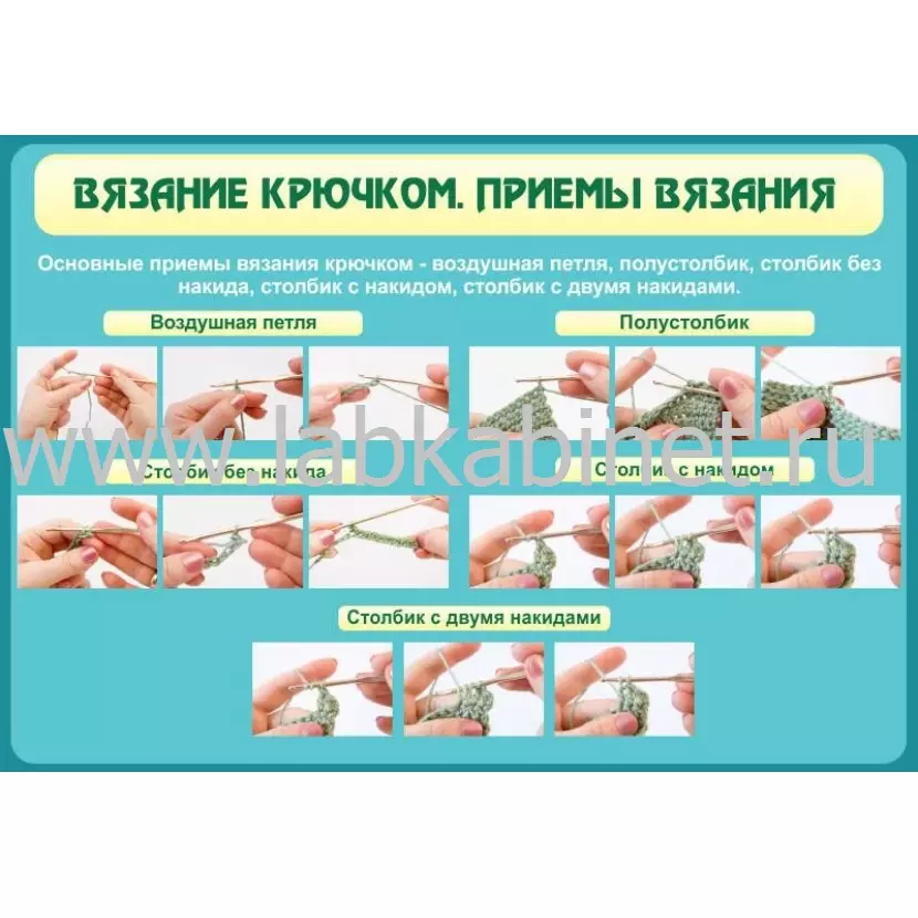 Вязание крючком. Приемы вязания, 1х0,7
