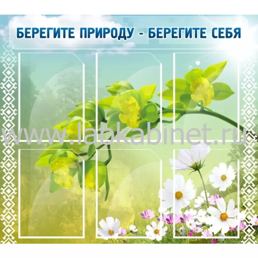 Берегите природу - берегите себя, 0,9х0,8, 6 карманов А4