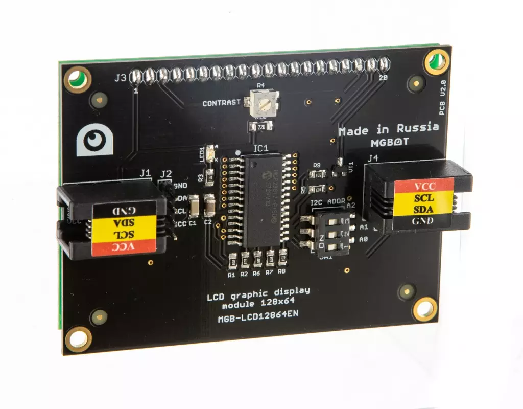 Модуль   графического LCD дисплея MGB-LCD1286EN 128x64 разъем RJ-9