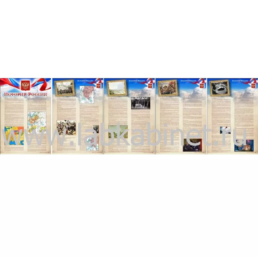 Плакат «История России» для изучения истории России, размер 50 × 150 см
