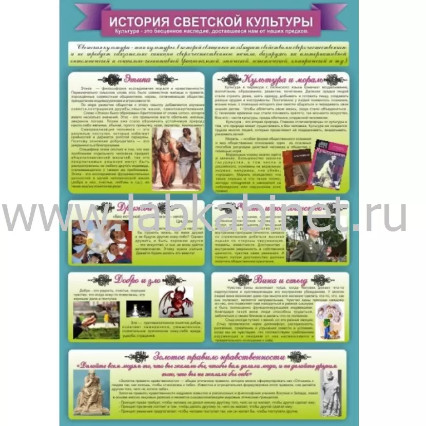 Плакат «История светской культуры», размер 0,7×1 м