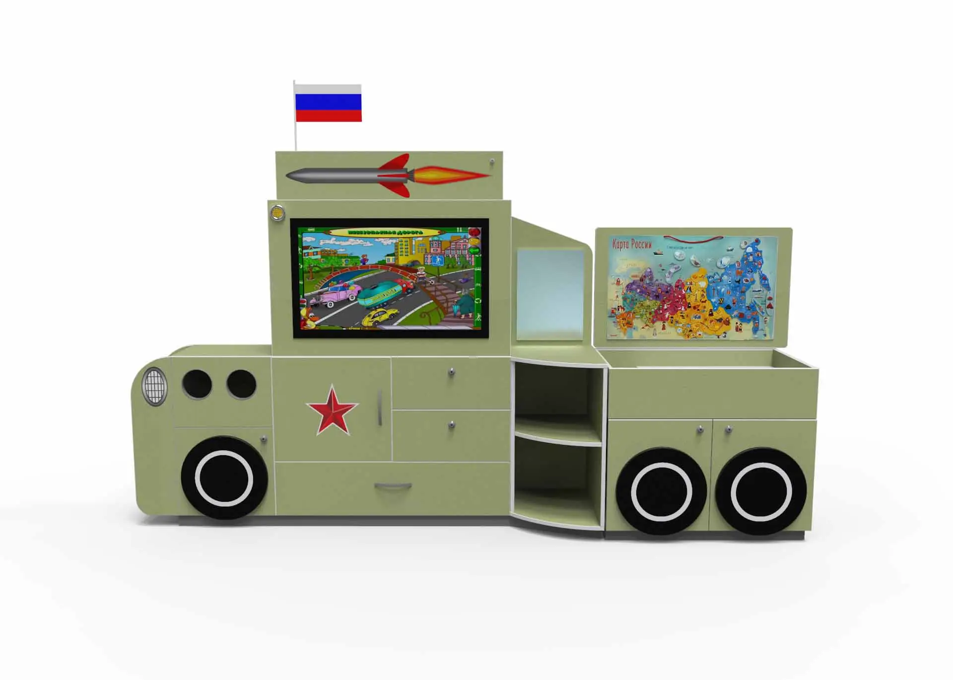 Профессиональный интерактивный логопедический комплекс «Logo 37» в форме военной машины «Катюша»
