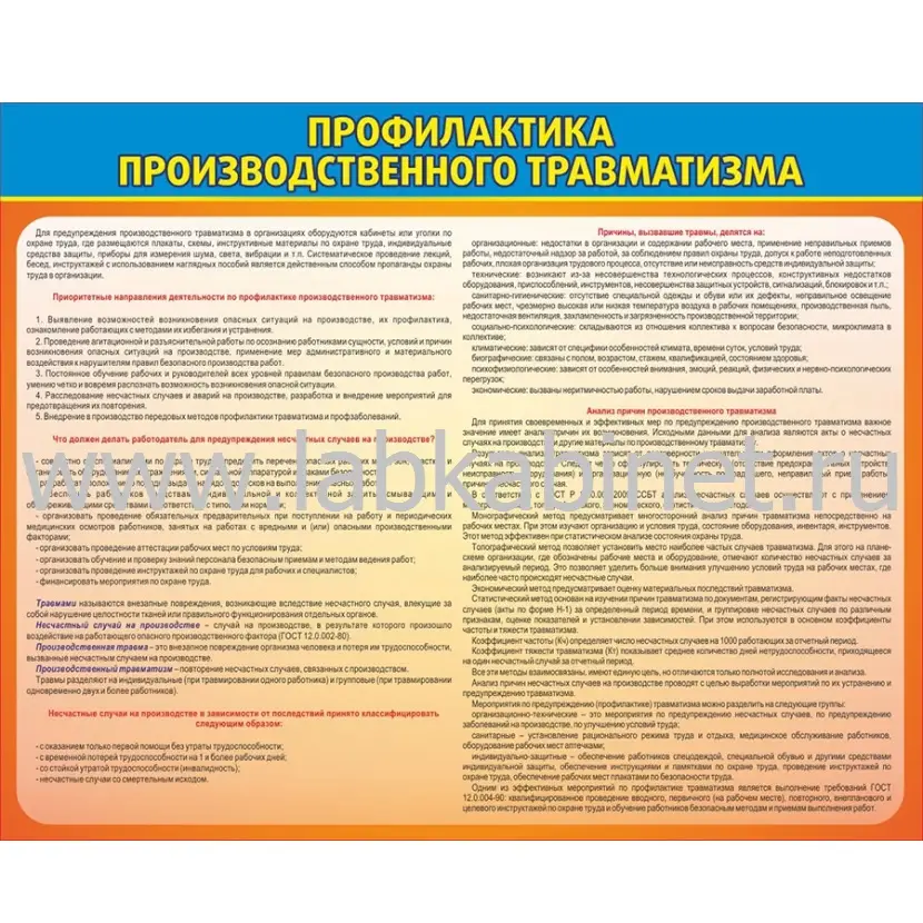 Профилактика производственного травматизма, 1х0,8