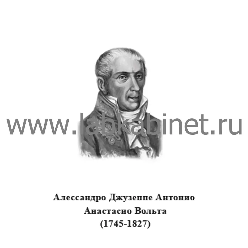 Портрет Алессандро Вольта для кабинета физики и изучения истории электричества