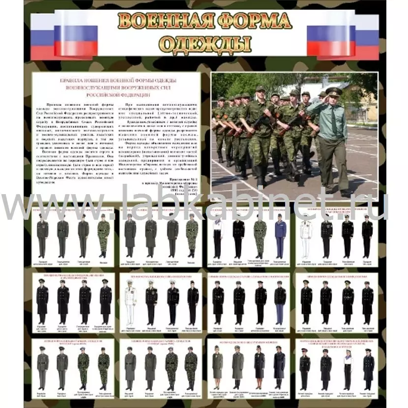 Военная форма одежды (флаг РФ), 0,8х0,9