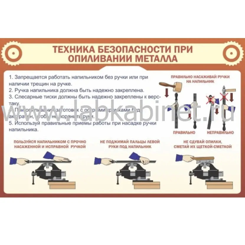Техника безопасности при опиливании металла, 1х0,7