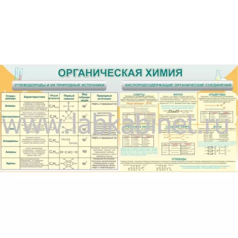 Плакат «Органическая химия» размером 2 х 0,9 м