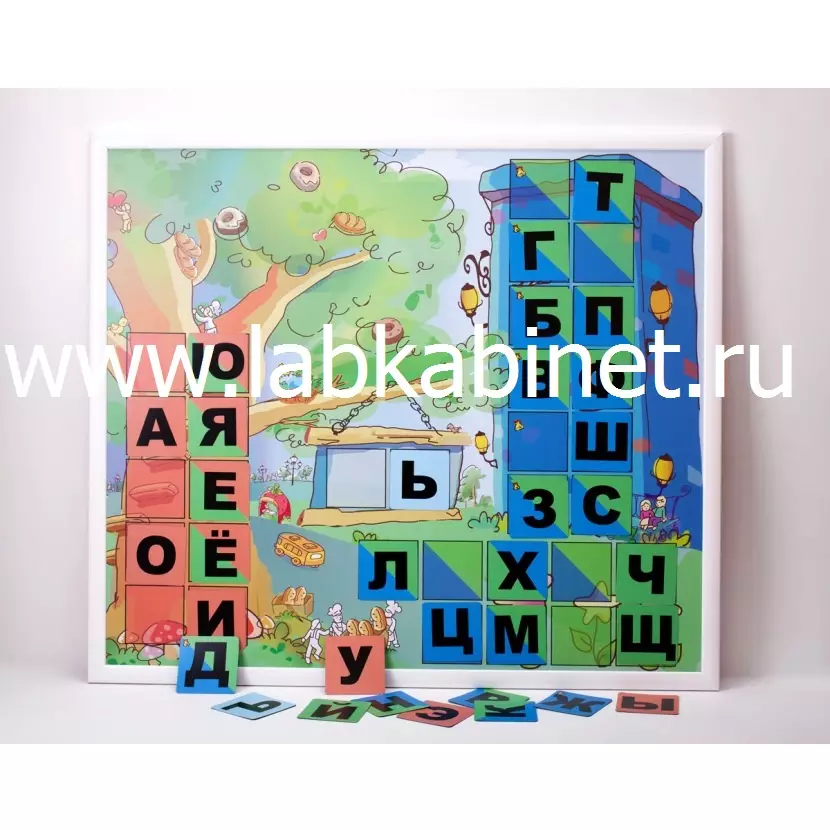 Магнитная доска «Город букв» для обучения чтению и изучения букв