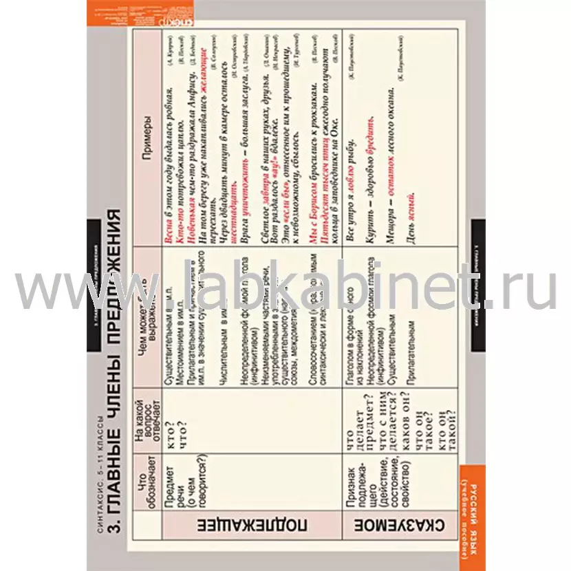 Русский язык. Синтаксис. 5-11 классы, 19 таблиц