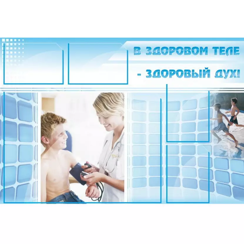 В здоровом теле - здоровый дух! 1,3х0,9, 4 кармана А4, 1 карман А1
