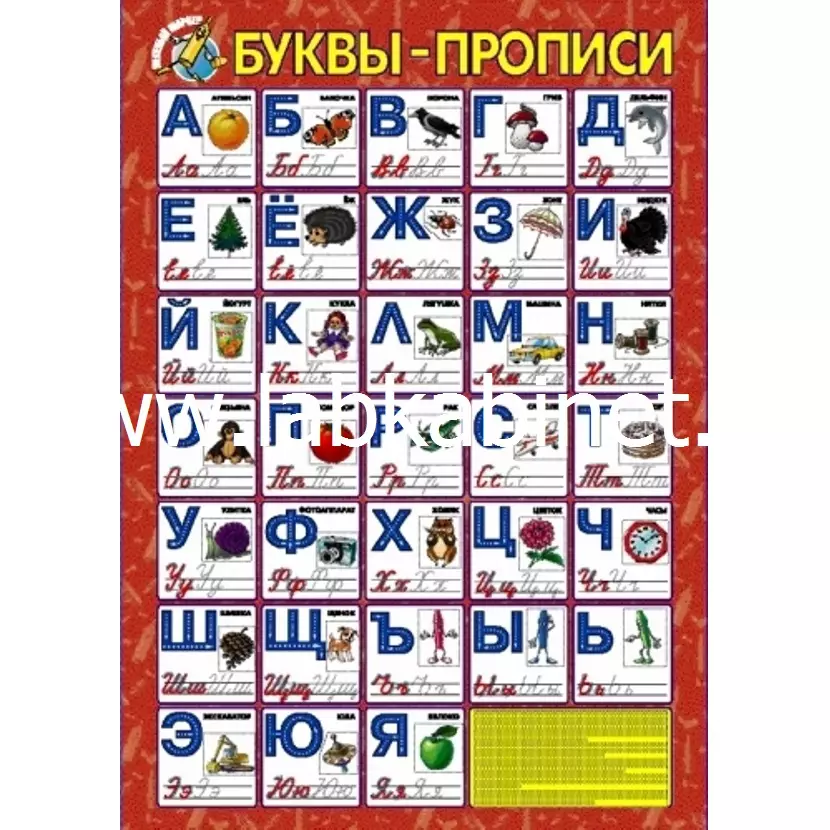 Серия детских плакатов "Веселый маркер" "Буквы-прописи"