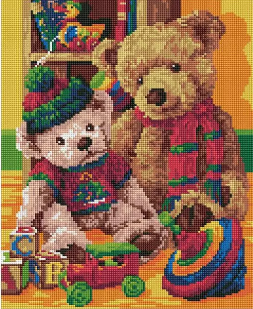 Алмазная   мозаика EF 451 Мишки Тедди 30*40