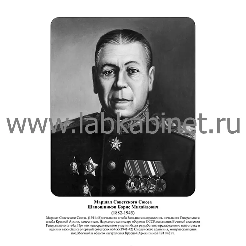 Портрет Бориса Шапошникова для кабинета истории и изучения выдающихся военачальников