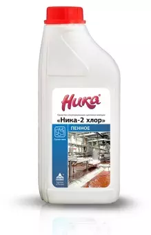 Средство моющее с дезинфицирующим эффектом "Ника-2 Хлор (пенный)" Фл. 1 кг