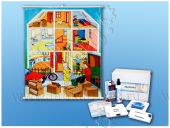 Магнитно-маркерный ситуационный плакат "Квартира" с набором магнитных карточек + методические рекомендации (иностранный язык)