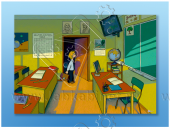 Магнитно-маркерный ситуационный плакат "Классная комната" с набором магнитных карточек + методические рекомендации (иностранный язык)