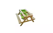 Стол для игр с песком и водой со скамейками и грифельной поверхностью