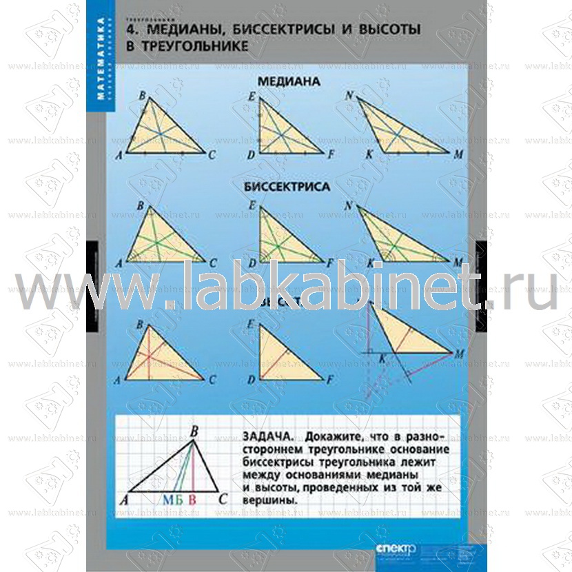 Тупоугольный треугольник биссектриса и медиана