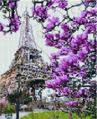 Алмазная   мозаика EF 1004 Весна в Париже 30*40