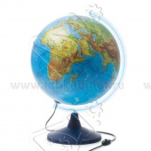 Глобус Земли физический с подсветкой, d=40 см