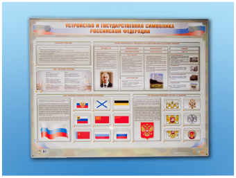 Интерактивный стенд "Устройство и государственная символика Российской Федерации" адаптивный, с сенсорным пультом управления и планшетом со шрифтом Брайля